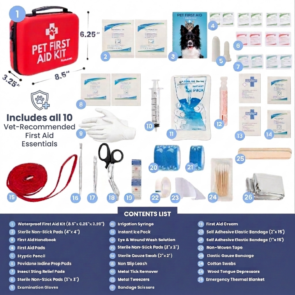 Pet First Aid Kit for Dogs & Cats with Vet-Approved Essentials image 4