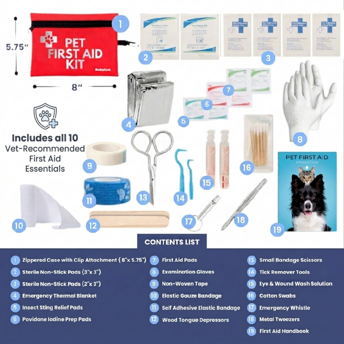 Pet First Aid Kit for Dogs & Cats with Vet-Approved Essentials image 5